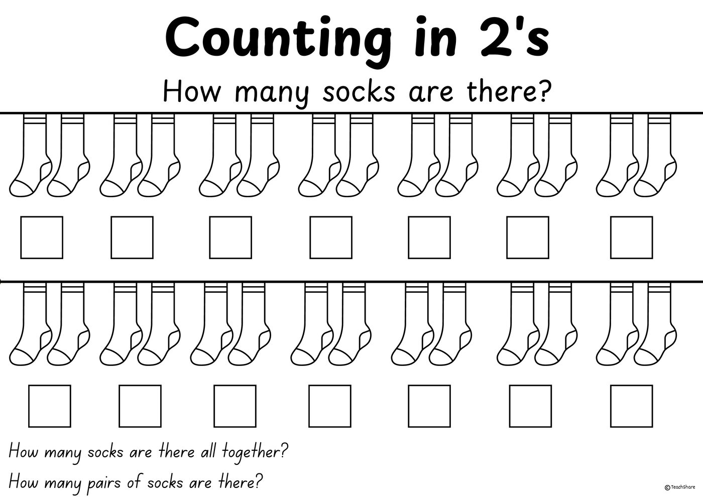 Sock Skip Counting in 2’s